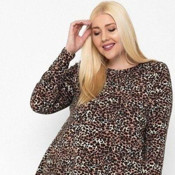 💜💜NEW💜.. Plus Size Cheetah Print Tunic!!‎ - Picture 1 of 2